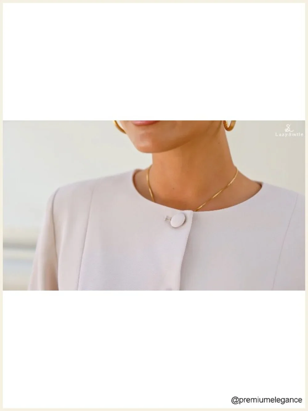 Women's Crew Neck Long Sleeve Blazer Button Down Suit Jacket